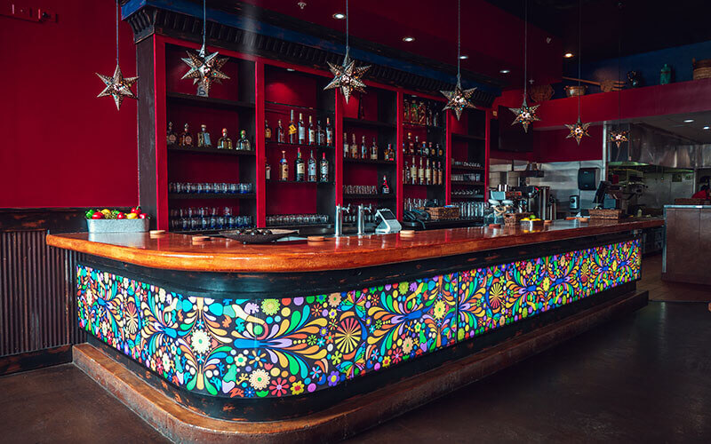 The bar at Sazon in Aurora, Colorado